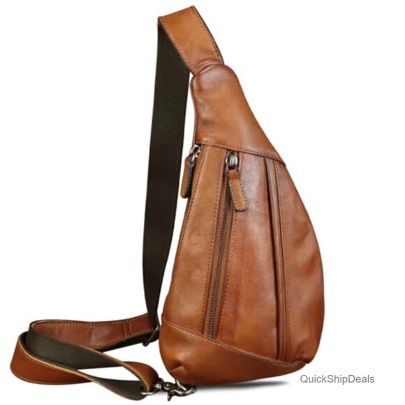 Genuine Leather Sling Backpack Crossbody Bag for Travel Hiking main image 4